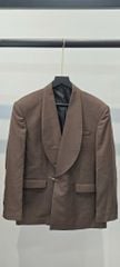 Áo Vest Nam Nâu 2 Nút Cổ Sam Suit Up