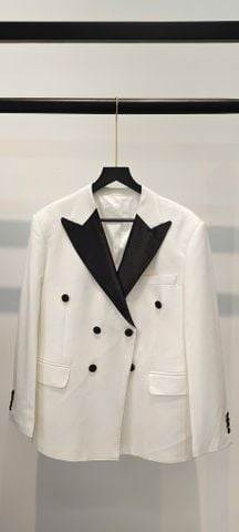 Áo Vest Nam Trắng 6 Nút Ve Áo Nhọn Đen SUIT UP
