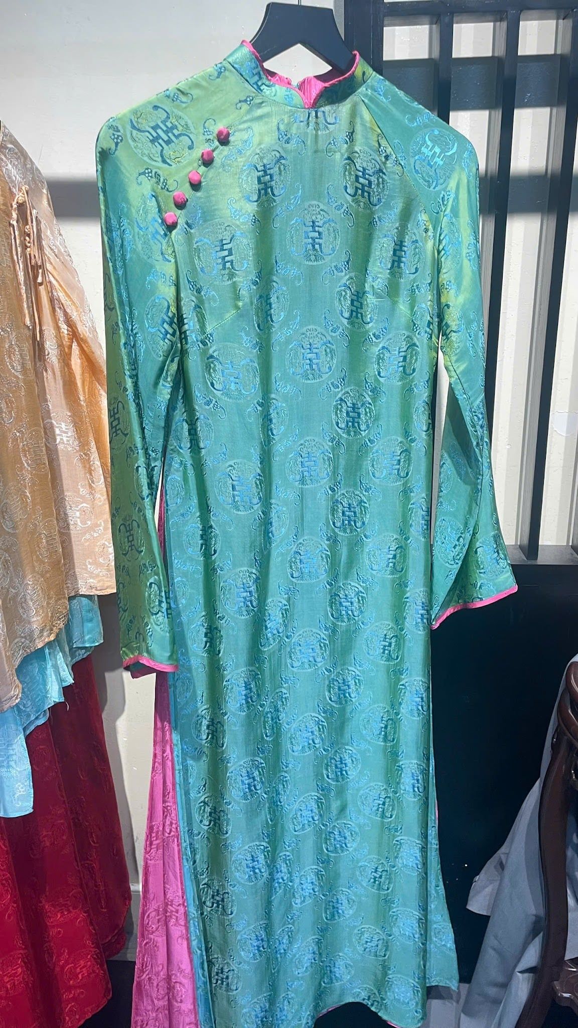 Áo Dài Nữ KHALIM Hồng Lam