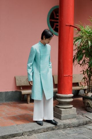 Áo Dài Nam Ngọc Chẩm Xéo Xọ