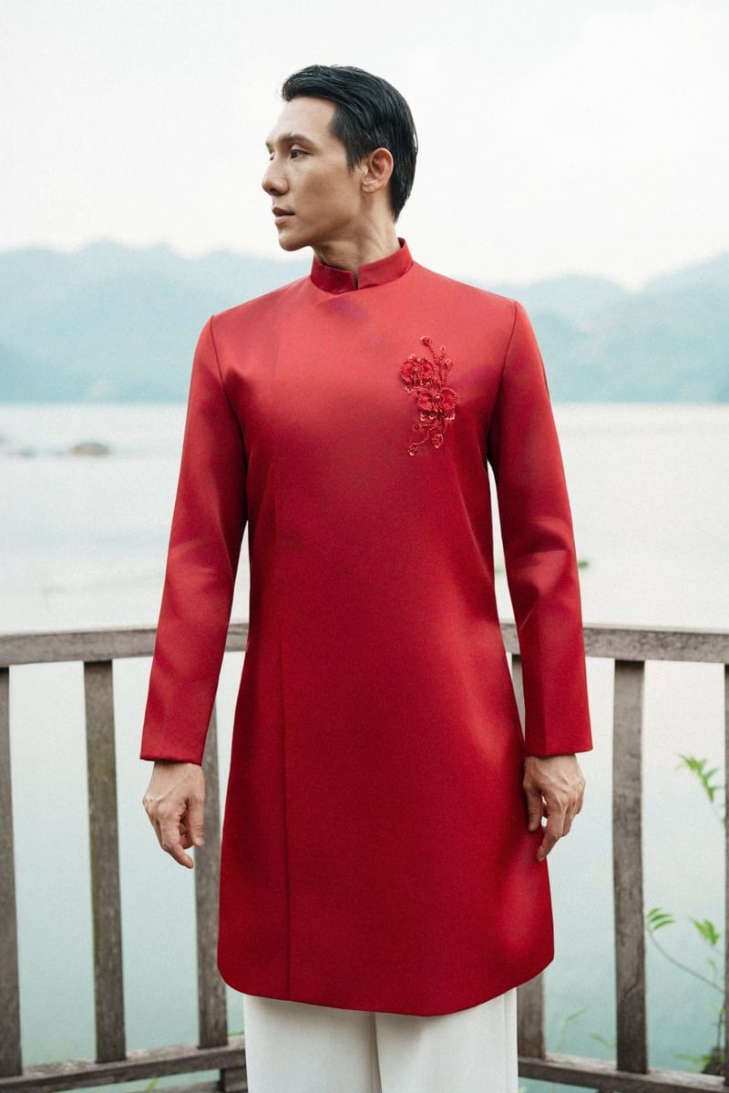 Áo Dài Nam Phong Tường Xéo Xọ
