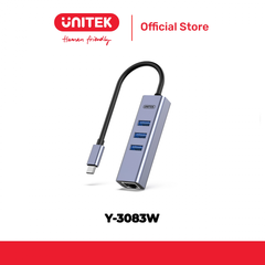 Bộ chuyển đổi 4 cổng Type-C ->USB + LAN UNITEK Y-3083W