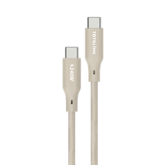 T2402CC - Cáp bọc dù USB-C to USB-C 2m, sạc nhanh mạnh mẽ 240W, truyền dữ liệu tốc độ cao.