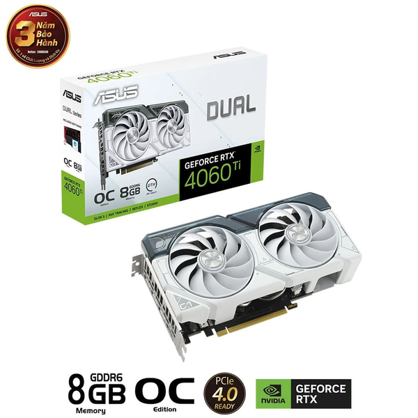 VGA Asus DUAL RTX 4060 Ti OC 8GB WHITE