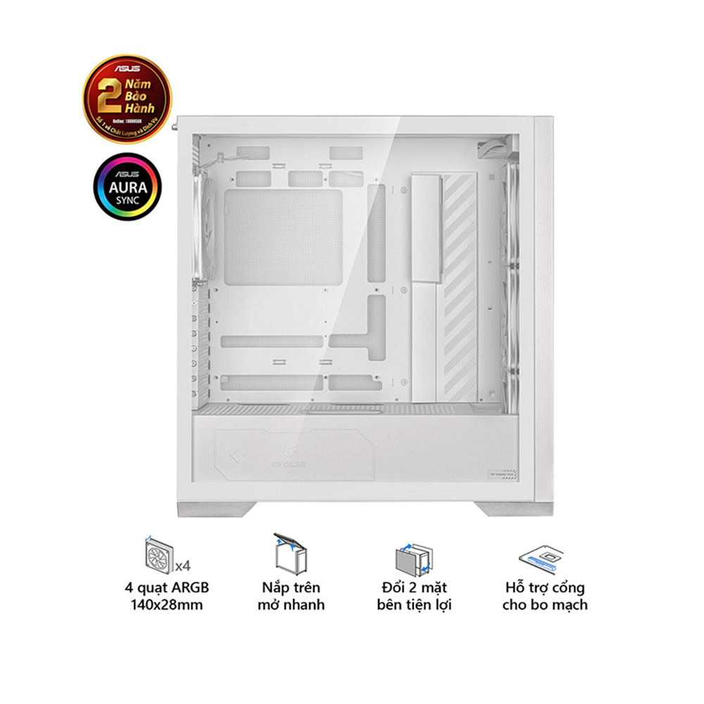 VỎ CASE ASUS TUF GAMING GT302 ARGB WHITE (EATX,4 FAN 140 ARGB,MÀU TRẮNG)