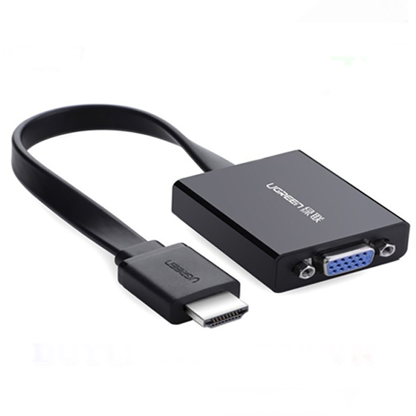 Cáp chuyển đổi từ HDMI sang VGA dẹt có Audio Ugreen 40248