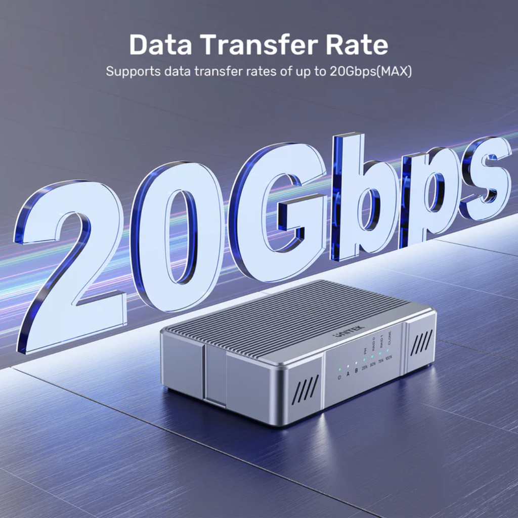 Hộp ổ cứng SSD M.2 2 khe RAID 20Gbps UNITEK S1247AGY01