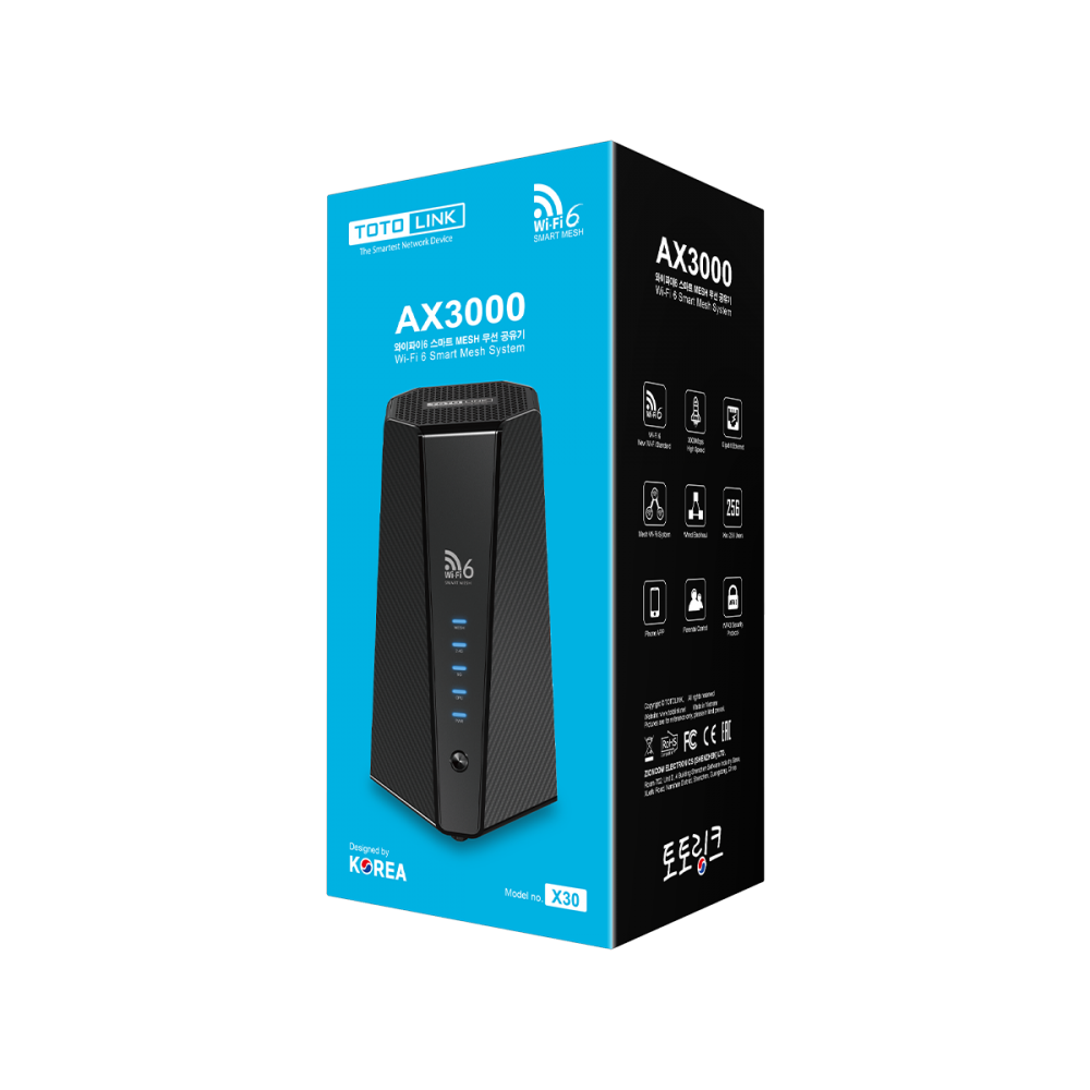 X30 - Router Mesh Wi-Fi 6 băng tần kép Gigabit AX3000