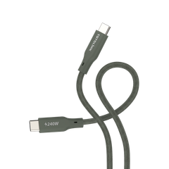 T2402CC - Cáp bọc dù USB-C to USB-C 2m, sạc nhanh mạnh mẽ 240W, truyền dữ liệu tốc độ cao.