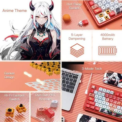 Bàn Phím Cơ REDRAGON UCAL K673AK PRO Anime Flaming Red (Mini 3 Chế Độ)