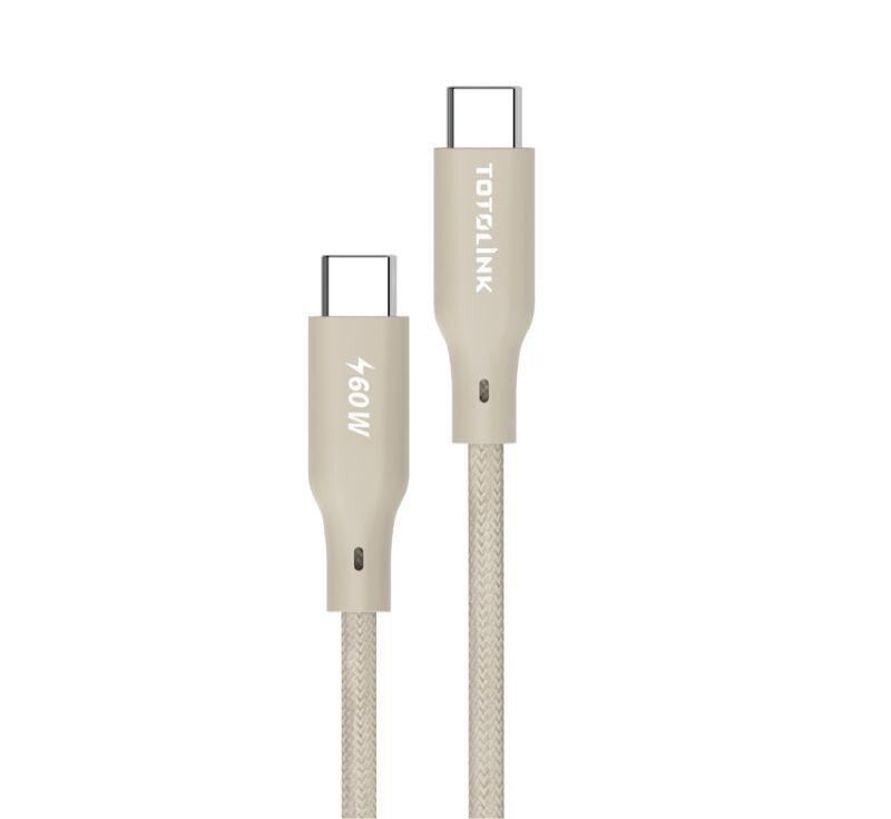 T601CC - Cáp bọc dù USB-C to USB-C 1m, sạc nhanh mạnh mẽ 60W, truyền dữ liệu tốc độ cao.