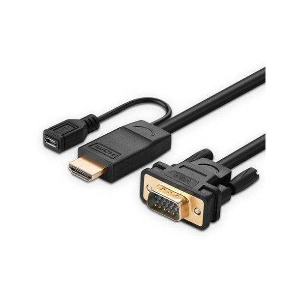 Cáp chuyển đổi HDMI to VGA 1,5m hỗ trợ nguồn chính hãng Ugreen 30449 cao cấp
