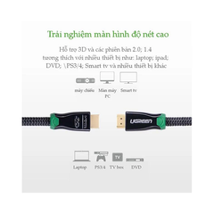 Cáp HDMI Ugreen 10295 (Dài 8m, Hỗ Trợ 4Kx2K, 3D, Full HD)