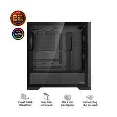 VỎ CASE ASUS TUF GAMING GT302 ARGB BLACK (EATX,4 FAN 140 ARGB,MÀU ĐEN)
