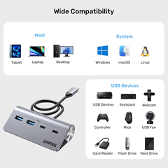 Hub USB Type-C 4 cổng UNITEK H1337AGY01
