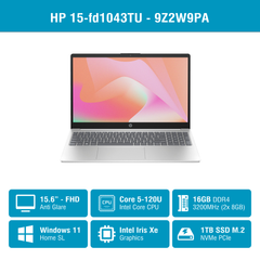 Laptop HP 15-fd1043TU - 9Z2W9PA (Core 5 120U/ Xe graphics/ 16GB/ 1TB/ Windows 11)