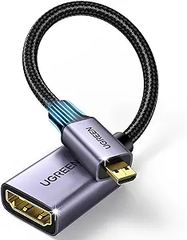 Cáp chuyển đổi Micro HDMI to HDMI 2.0 bện dù 4K 3D 1080P Ugreen 10553 cao cấp