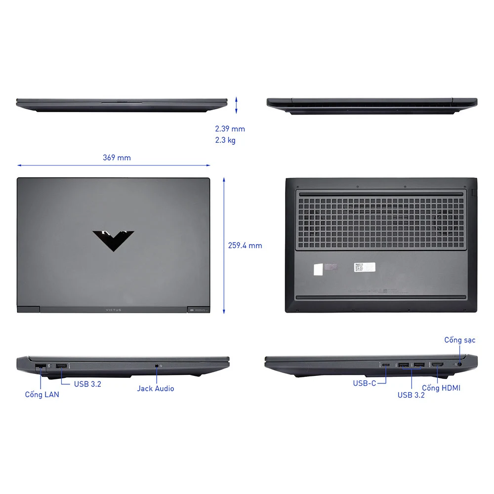 Laptop HP Victus 16-S1149AX - AZ0D4PA (Ryzen 5 8645HS/ GeForce RTX™ 3050/ 16GB/ 512GB/ Windows 11)