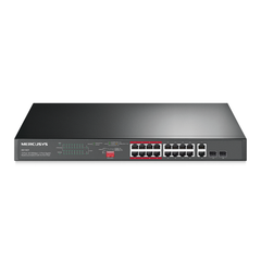 Switch Gắn Tủ Rack Mercusys MS118CP 16 cổng 10/100Mbps + 2 cổng Gigabit với 16 cổng PoE+