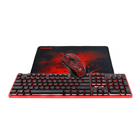 Redragon S107 Gaming Keyboard, Mouse, Mouse pad, Mechanical Feel 104 Key RGB LED Keyboard, Wired 3200 DPI Mouse, Large Mouse Pad for PC Computer Games - [Keyboard Mouse Mouse Pad Set]
