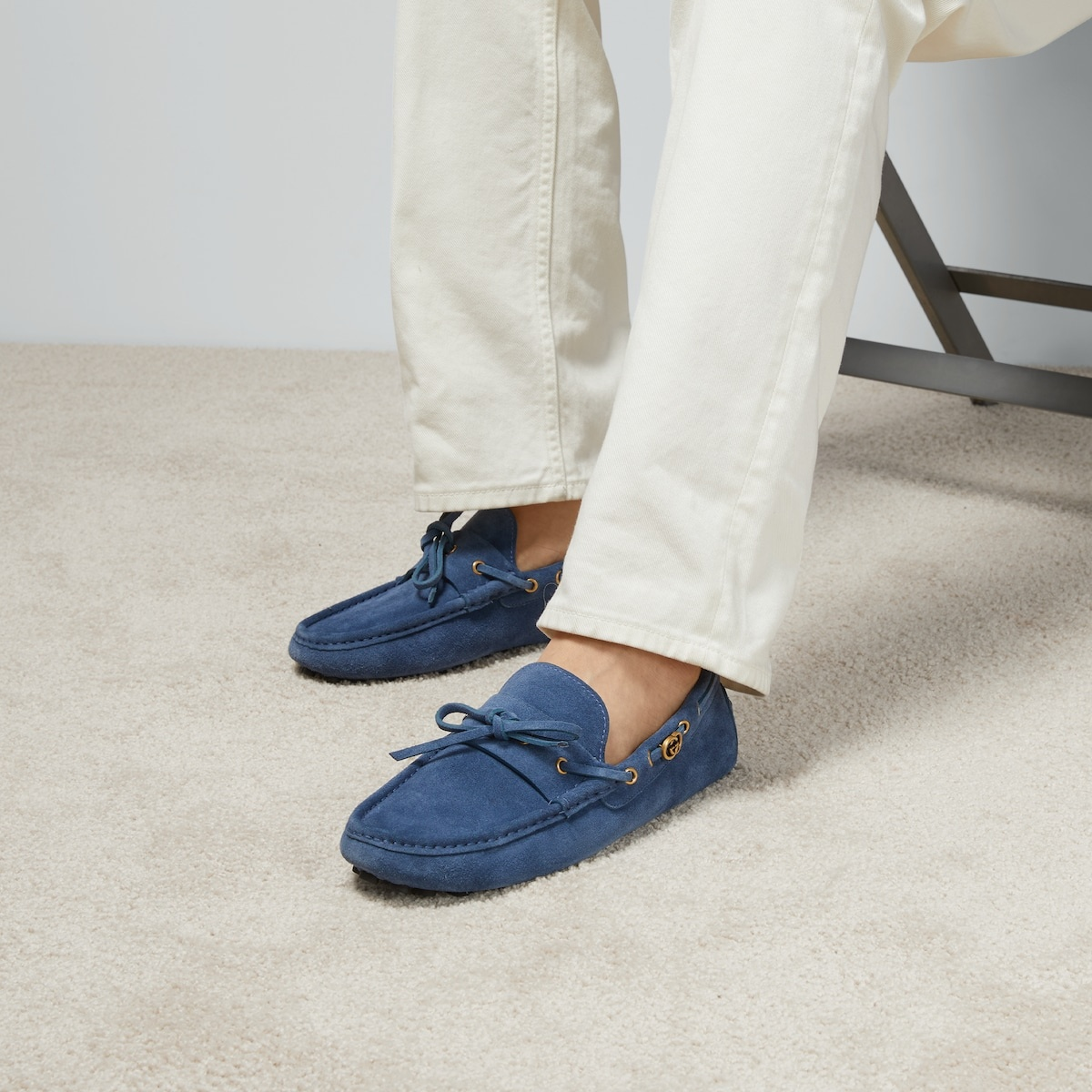 Giày Nam Gucci Driver Interlocking G 'Navy' 