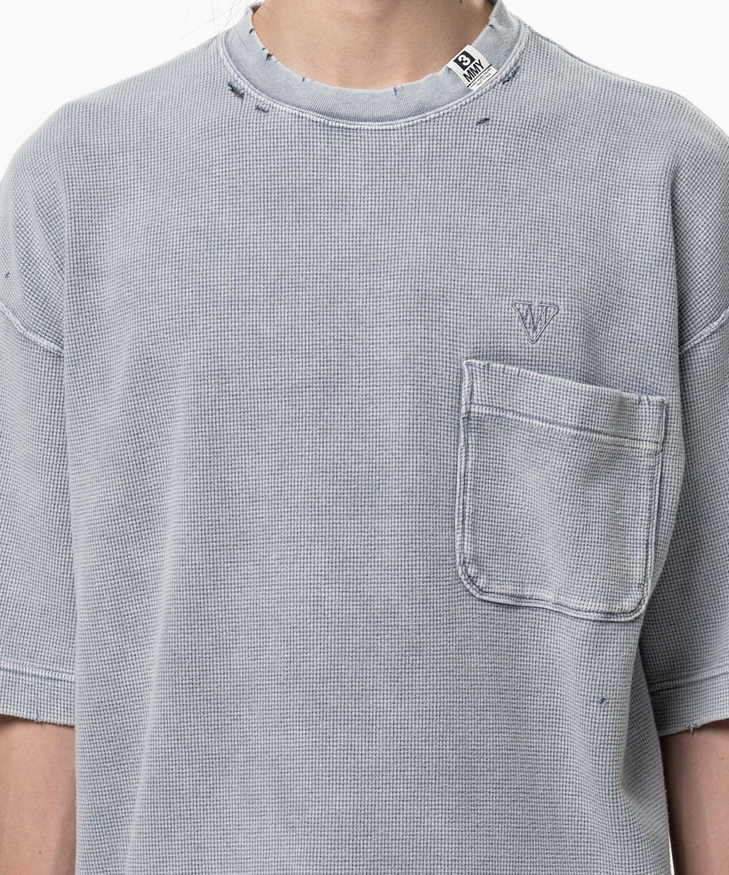  Áo Maison Mihara Yasuhiro Bleached Thermal T-shirt 'Grey' 