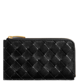  Ví Bottega Veneta Intrecciato Zipped Card Case 'Black' 