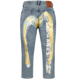  Quần Evisu Artistic Brush Daicock Print Jeans 'Indigo' 