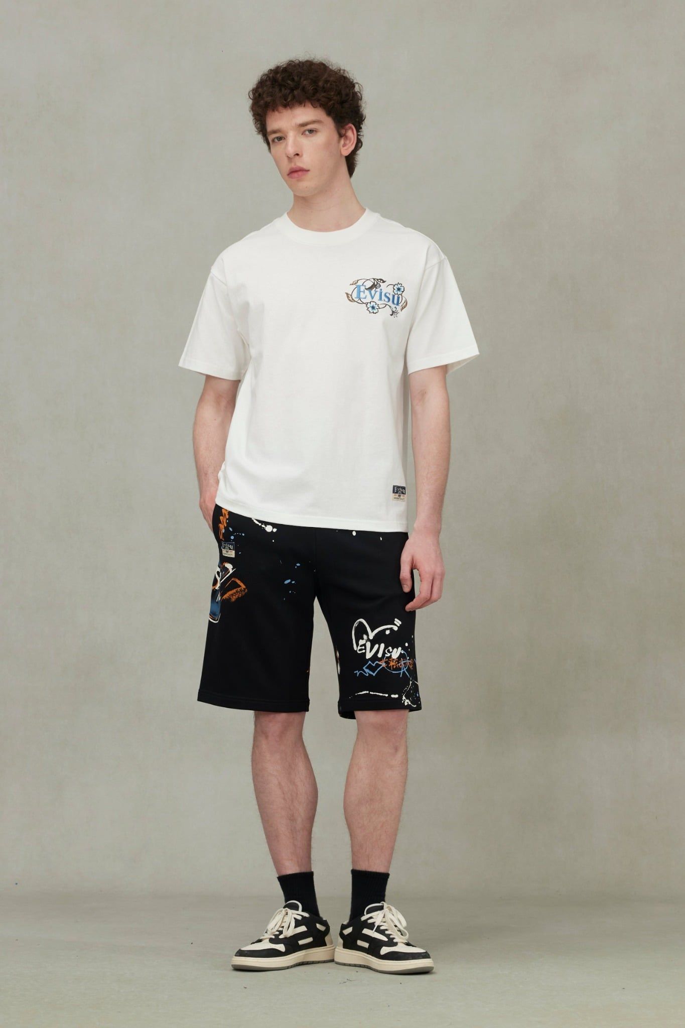  Áo Evisu Floral Daicock Logo Loose Fit T-Shirt 'White' 