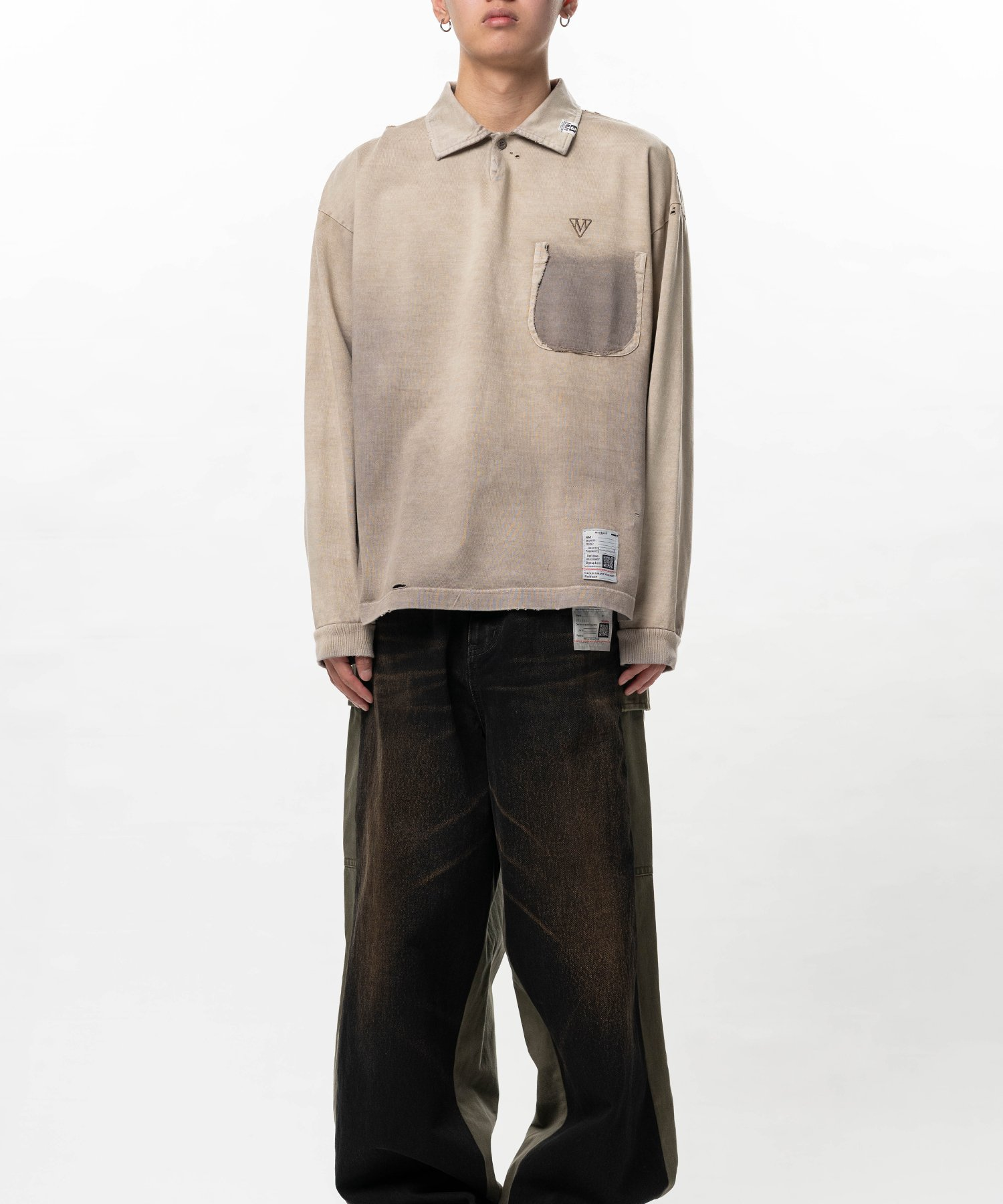  Áo Maison Mihara Yasuhiro Sun Faded Like Collared T-shirt 'Beige' 