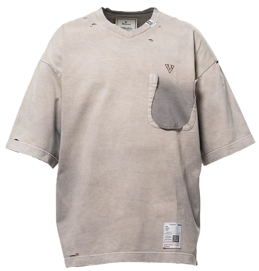  Áo Maison Mihara Yasuhiro Sun Faded Like V-neck 'Beige' 