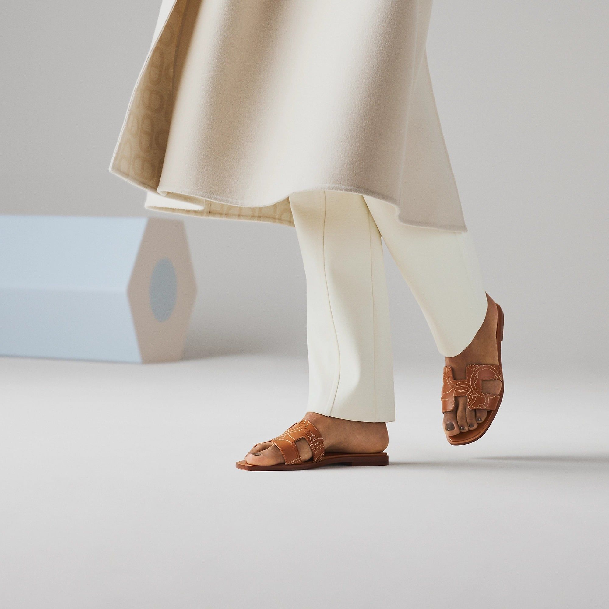  Dép Nữ Hermes Oran Sandal 'Naturel' 