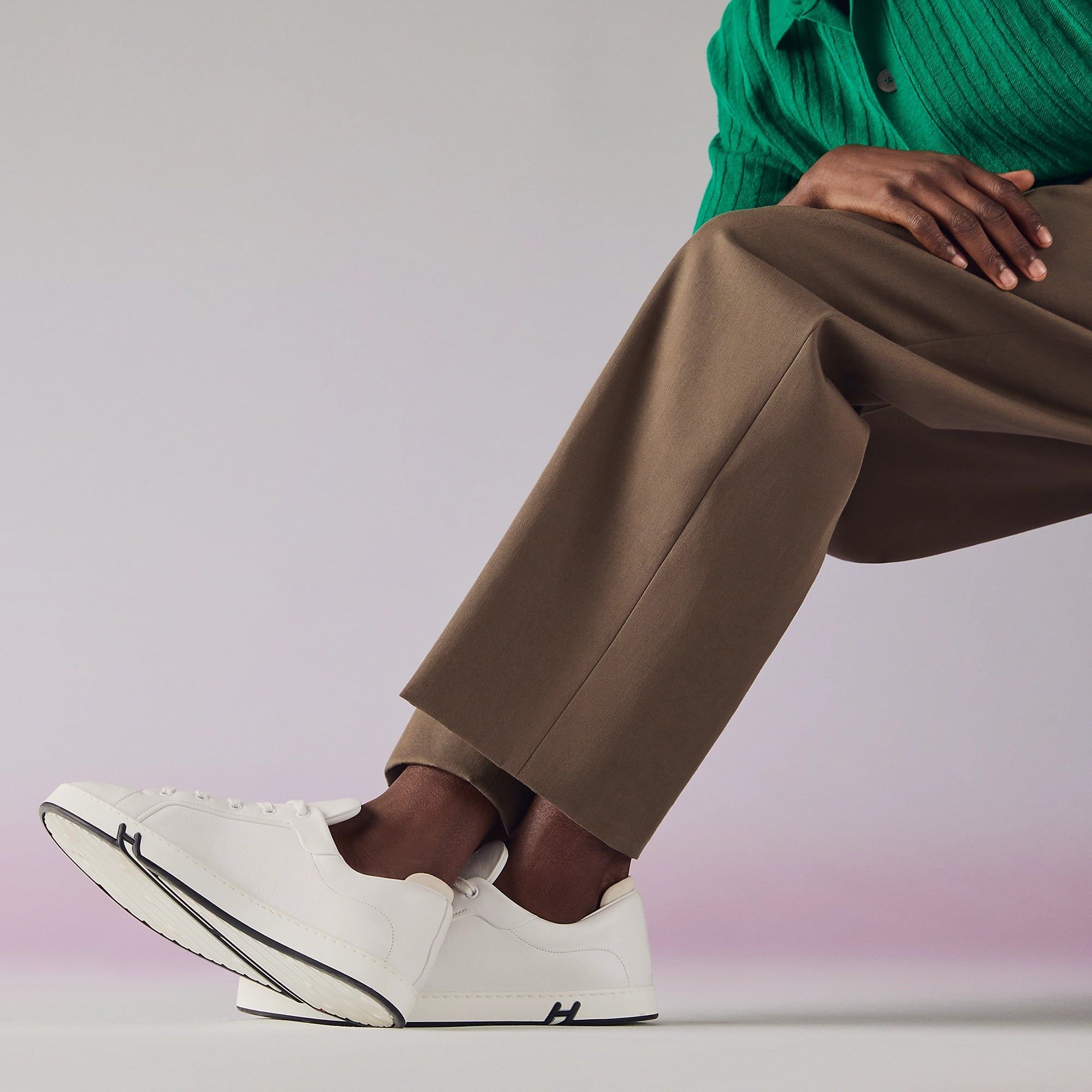  Giày Nam Hermes Kid Sneaker 'Blanc' 