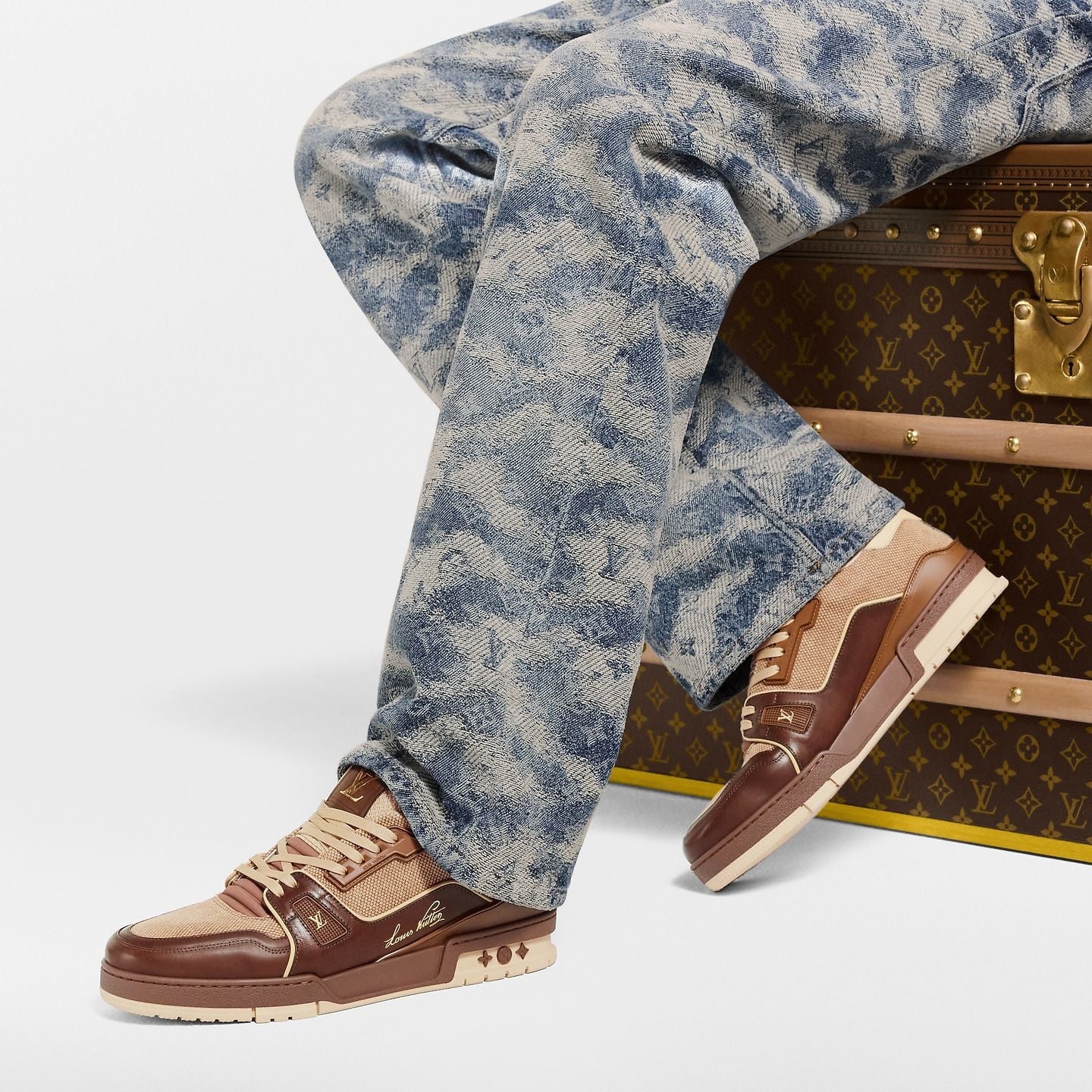  Giày Nam Louis Vuitton LV Trainer 'Brown' 