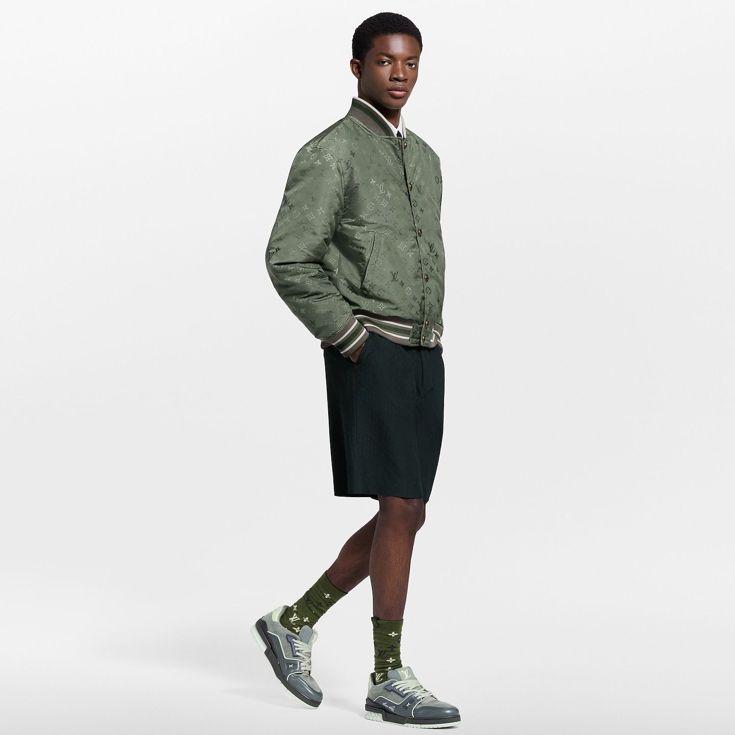  Giày Nam Louis Vuitton LV Trainer 'Green' 