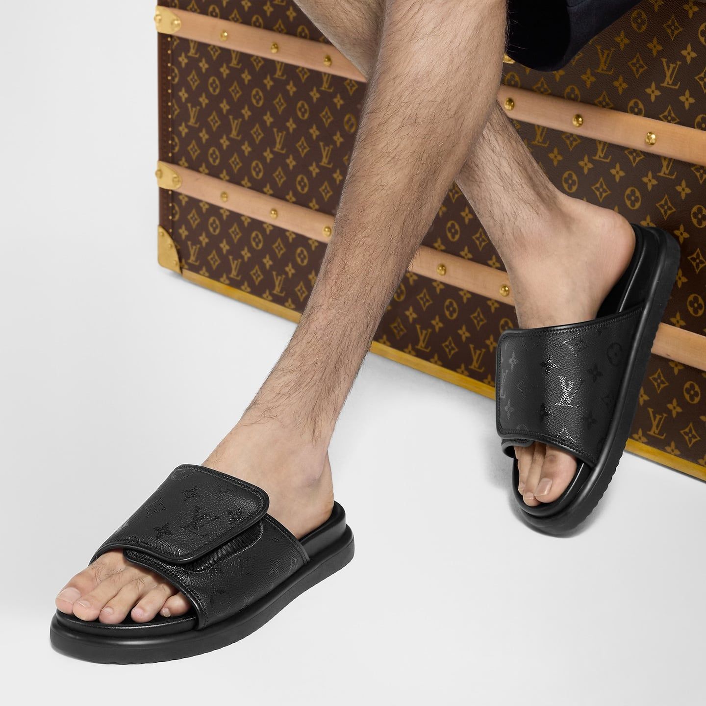  Giày Nam Louis Vuitton Miami Mules 'Black' 