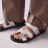  Dép Nữ Hermes Chypre Sandal 'Gris Argenté' 