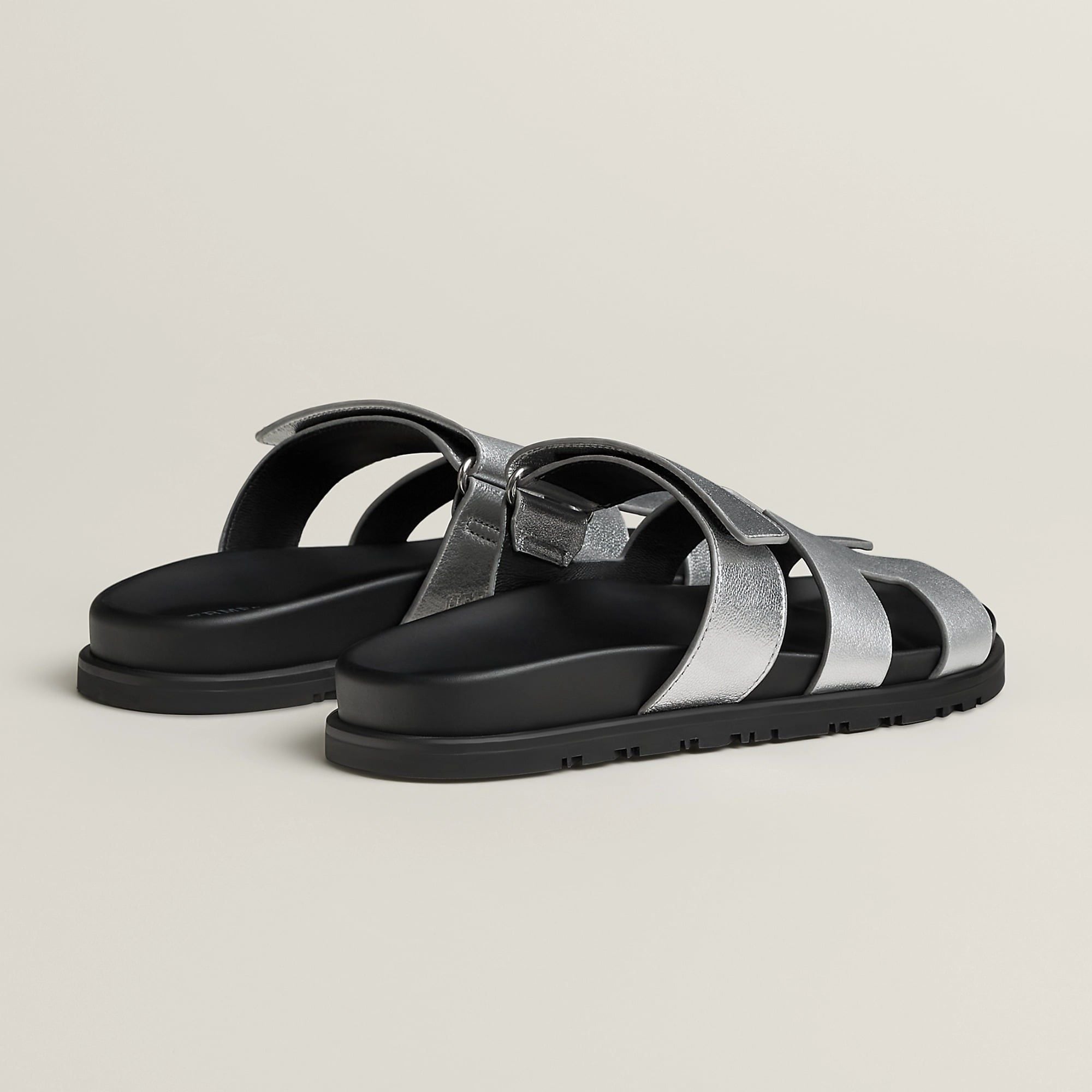  Dép Nữ Hermes Chypre Sandal 'Gris Argenté' 