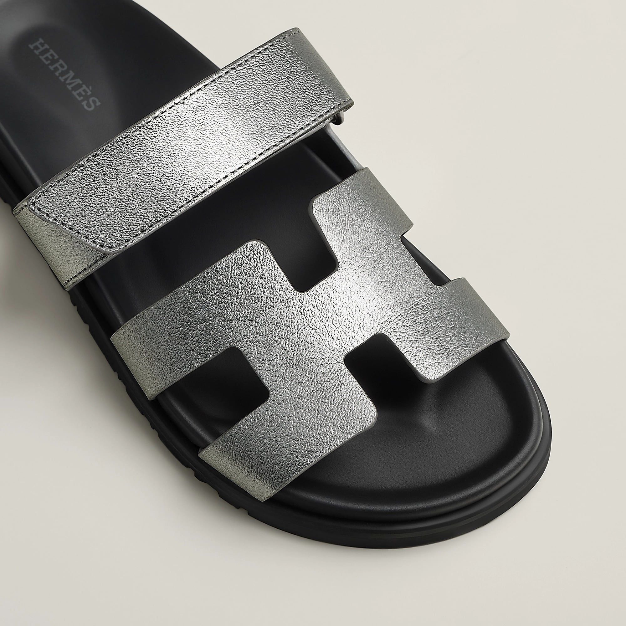 Dép Nữ Hermes Chypre Sandal 'Gris Argenté' 
