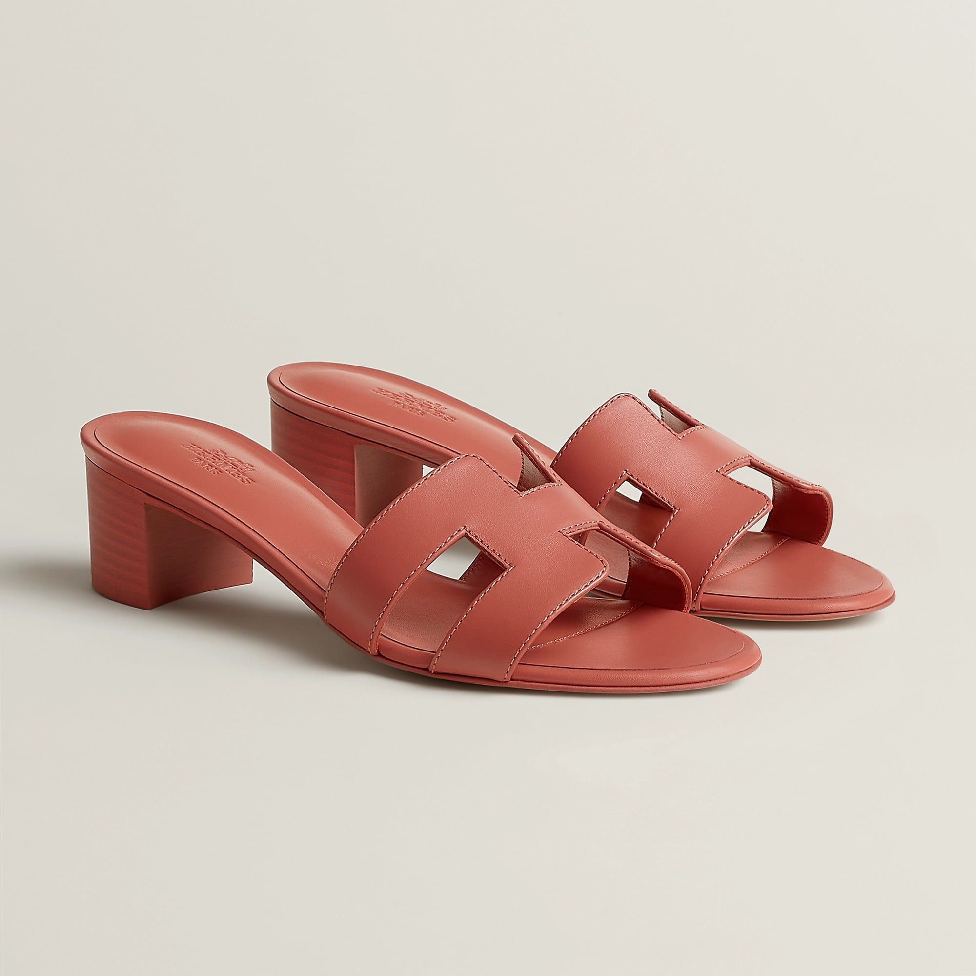  Dép Nữ Hermes Oasis Sandal 'Rouge Tomette' 
