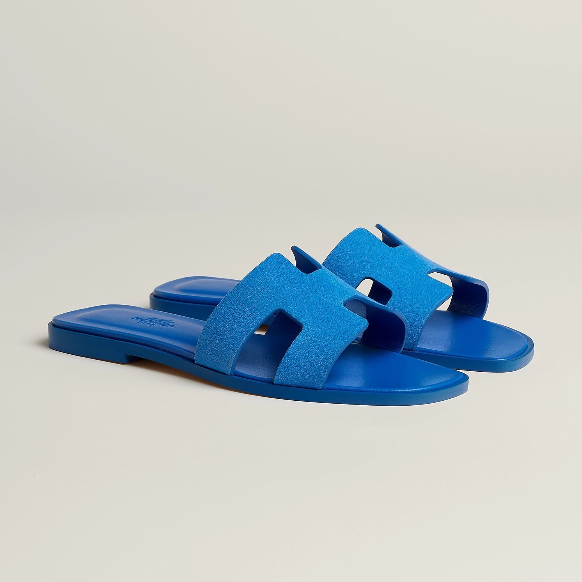  Dép Nữ Hermes Oran Sandal 'Bleu Pacifique' 