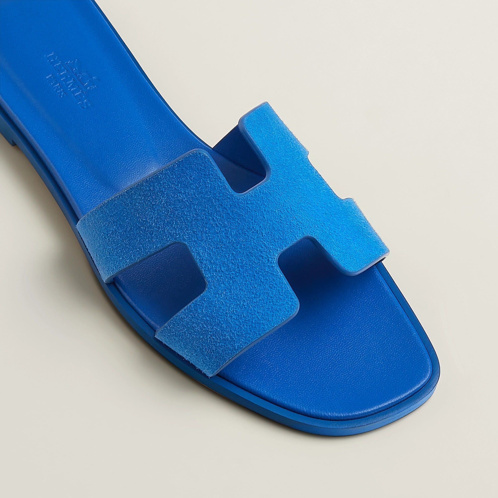  Dép Nữ Hermes Oran Sandal 'Bleu Pacifique' 