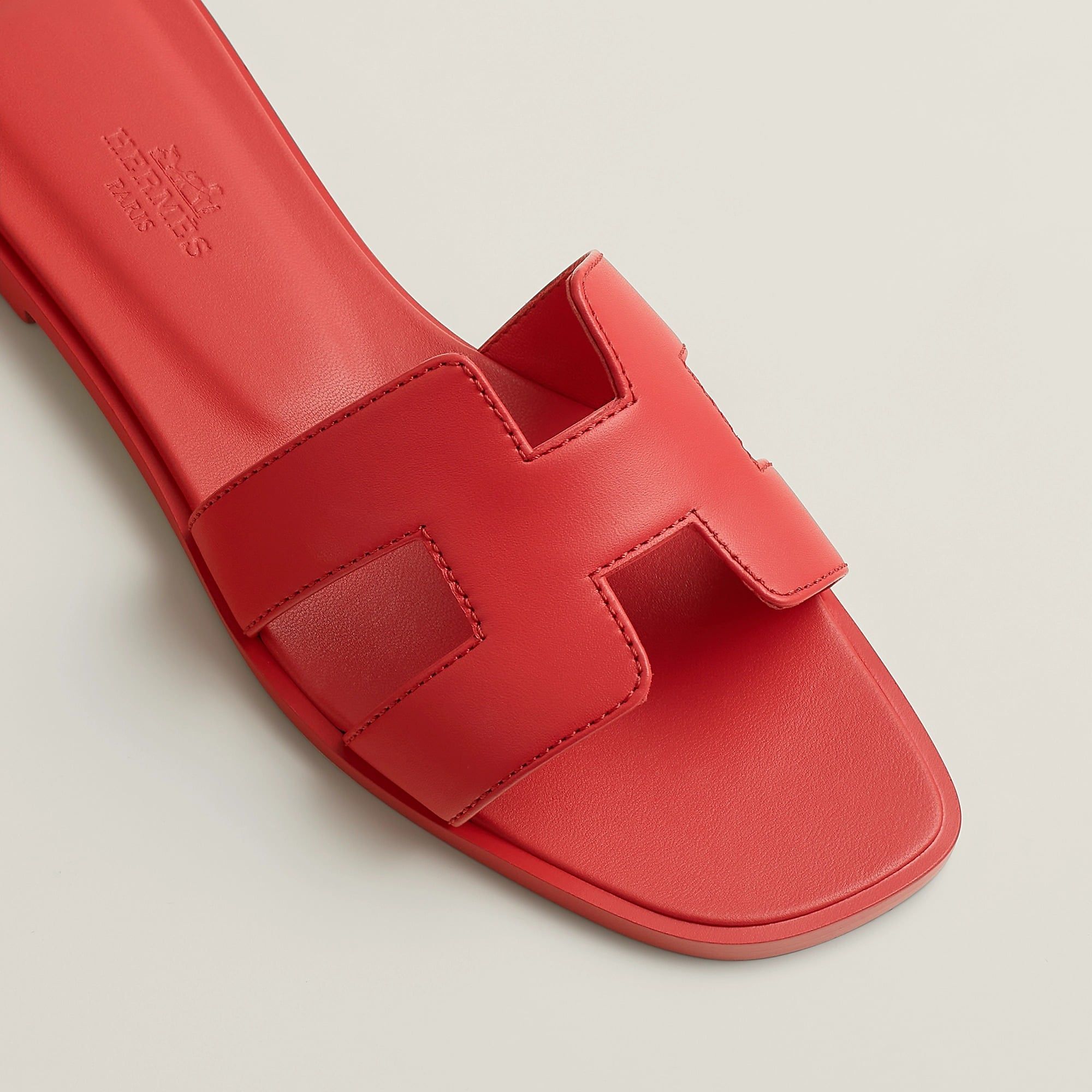  Dép Nữ Hermes Oran Sandal 'Rose Vermillon' 