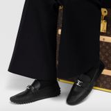  Giày Nam Louis Vuitton Hockenheim Moccasins 'Black' 