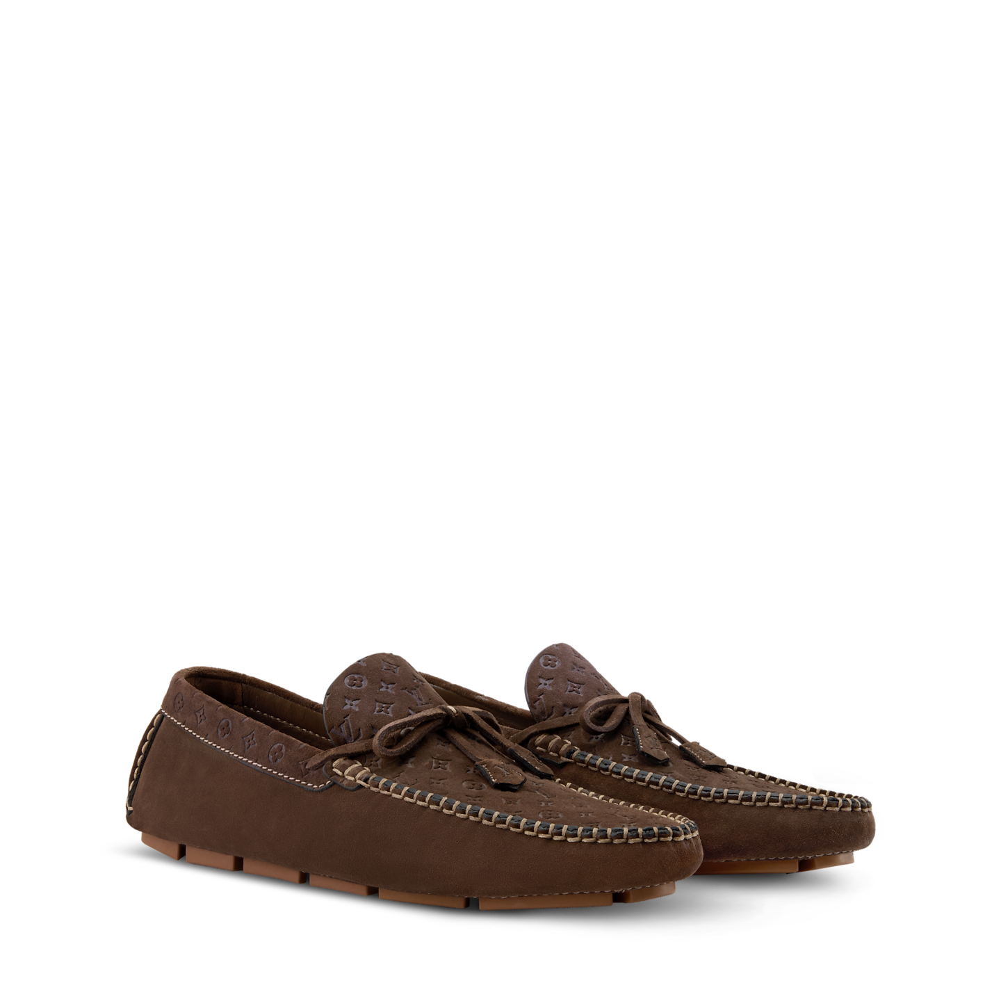  Giày Nam Louis Vuitton LV Driver Moccasins 'Brown' 
