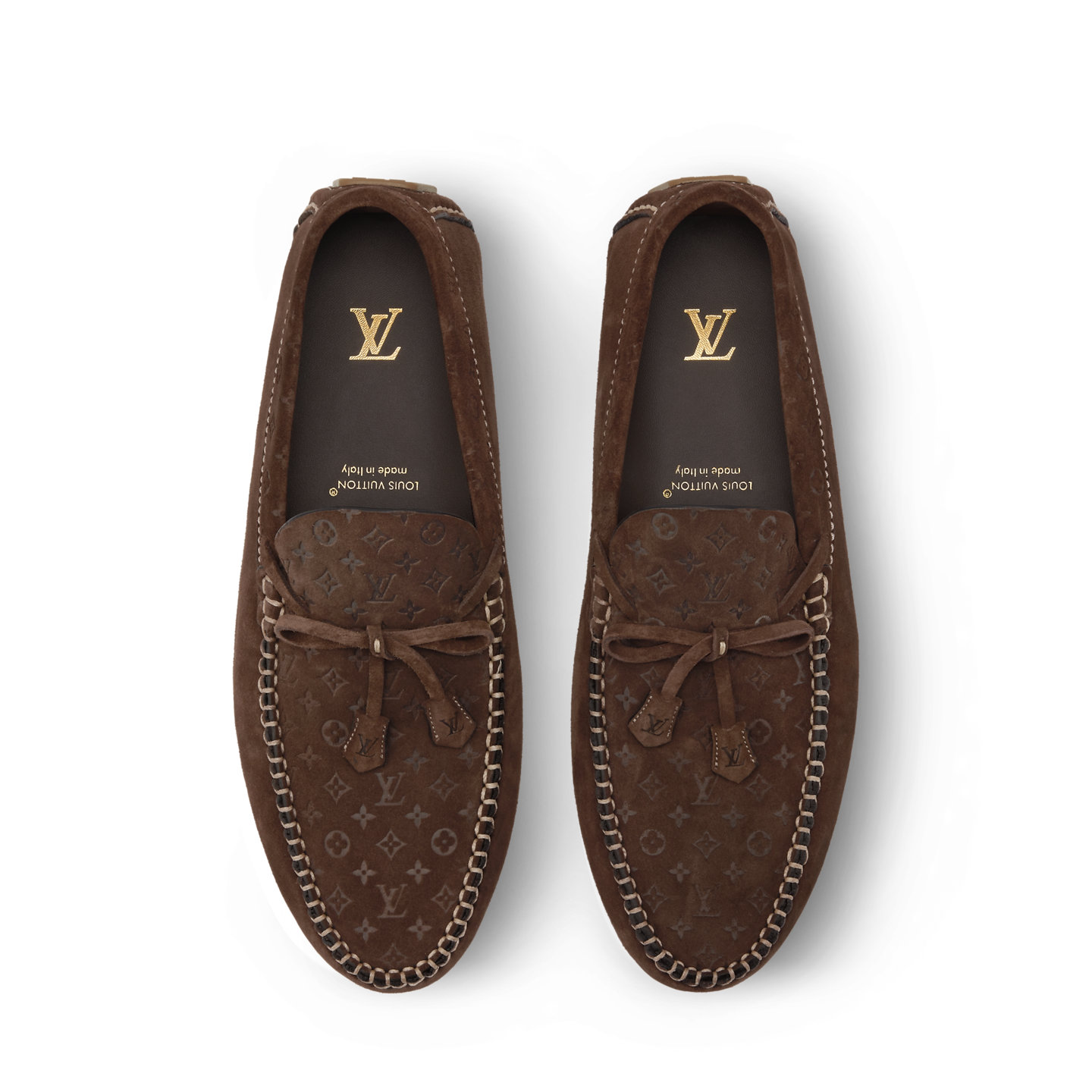  Giày Nam Louis Vuitton LV Driver Moccasins 'Brown' 