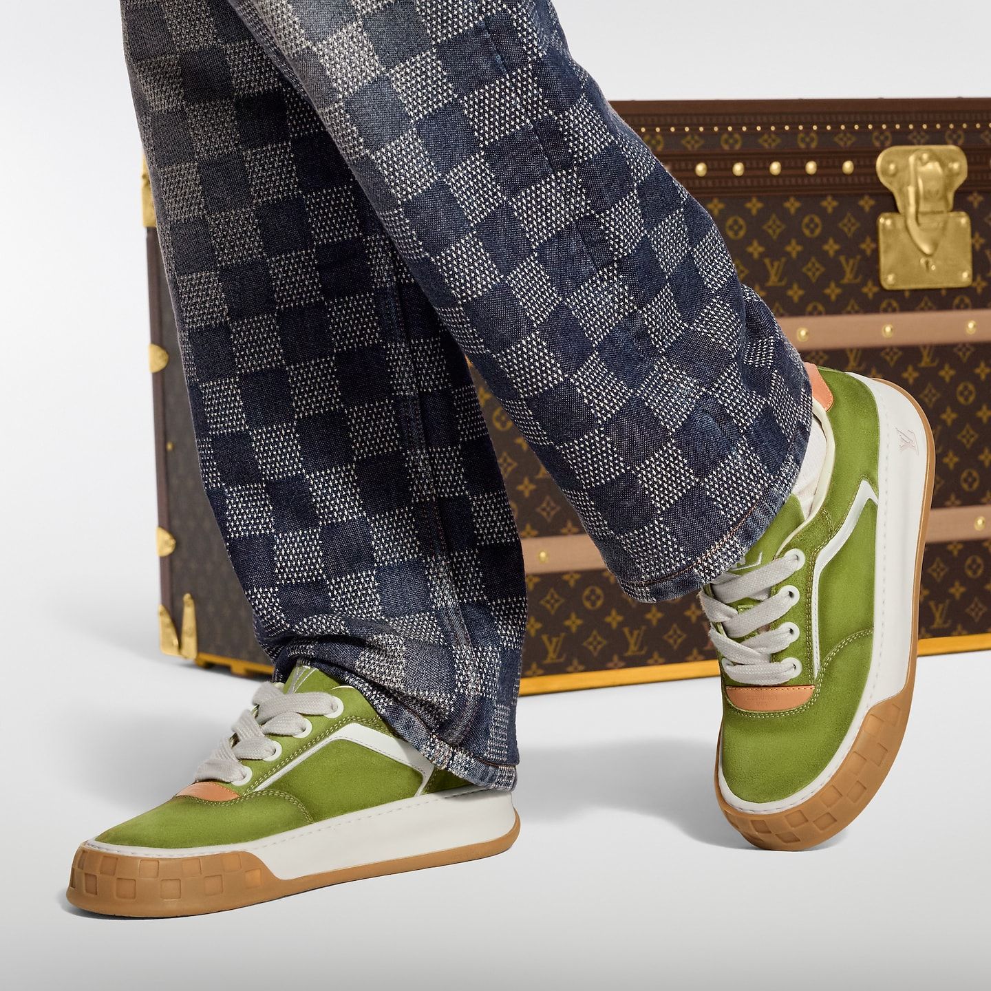  Giày Nam Louis Vuitton LV Tilted Trainers 'Green' 