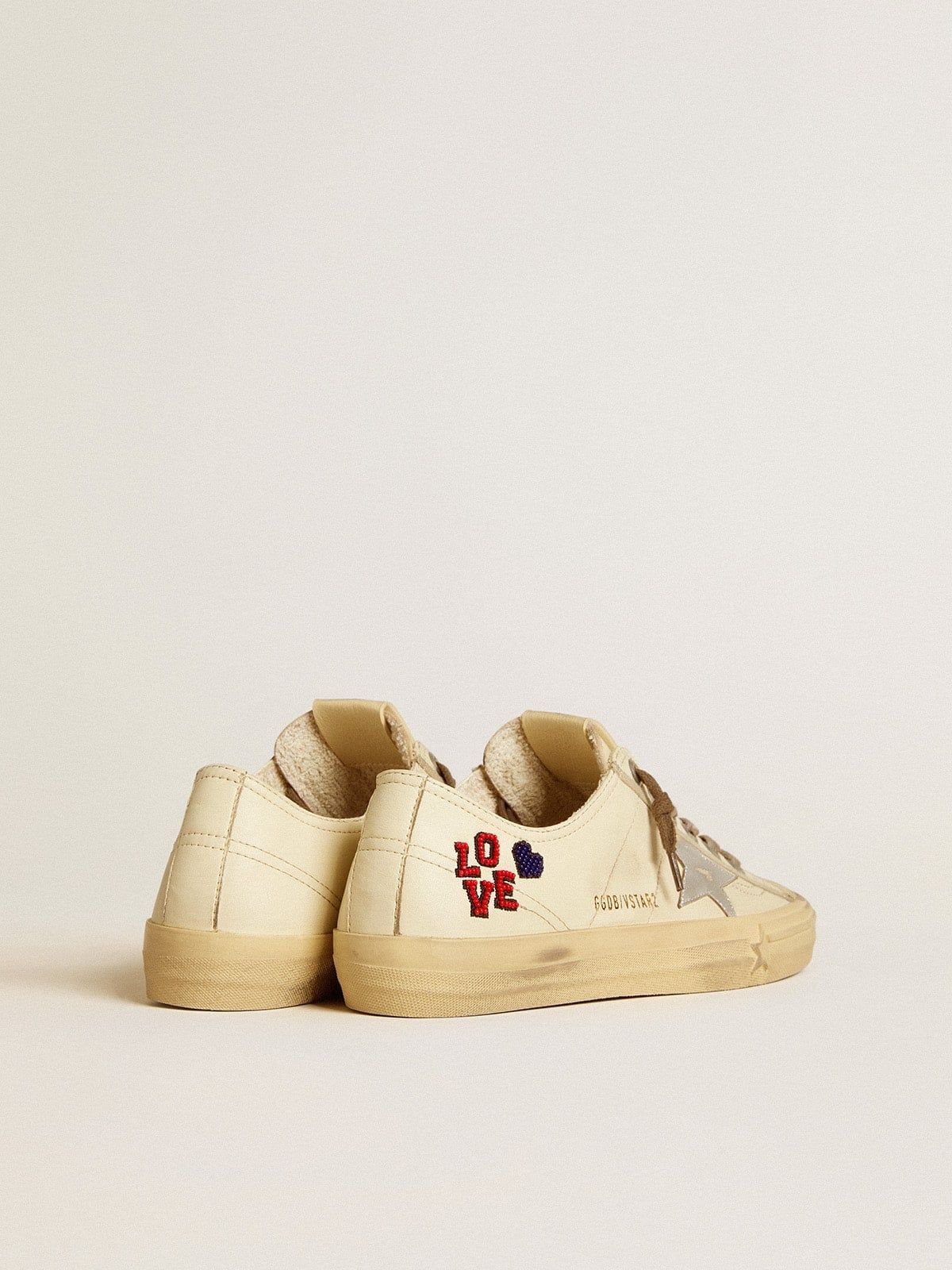  Giày Nữ Golden Goose V-Star 'Ecru' 