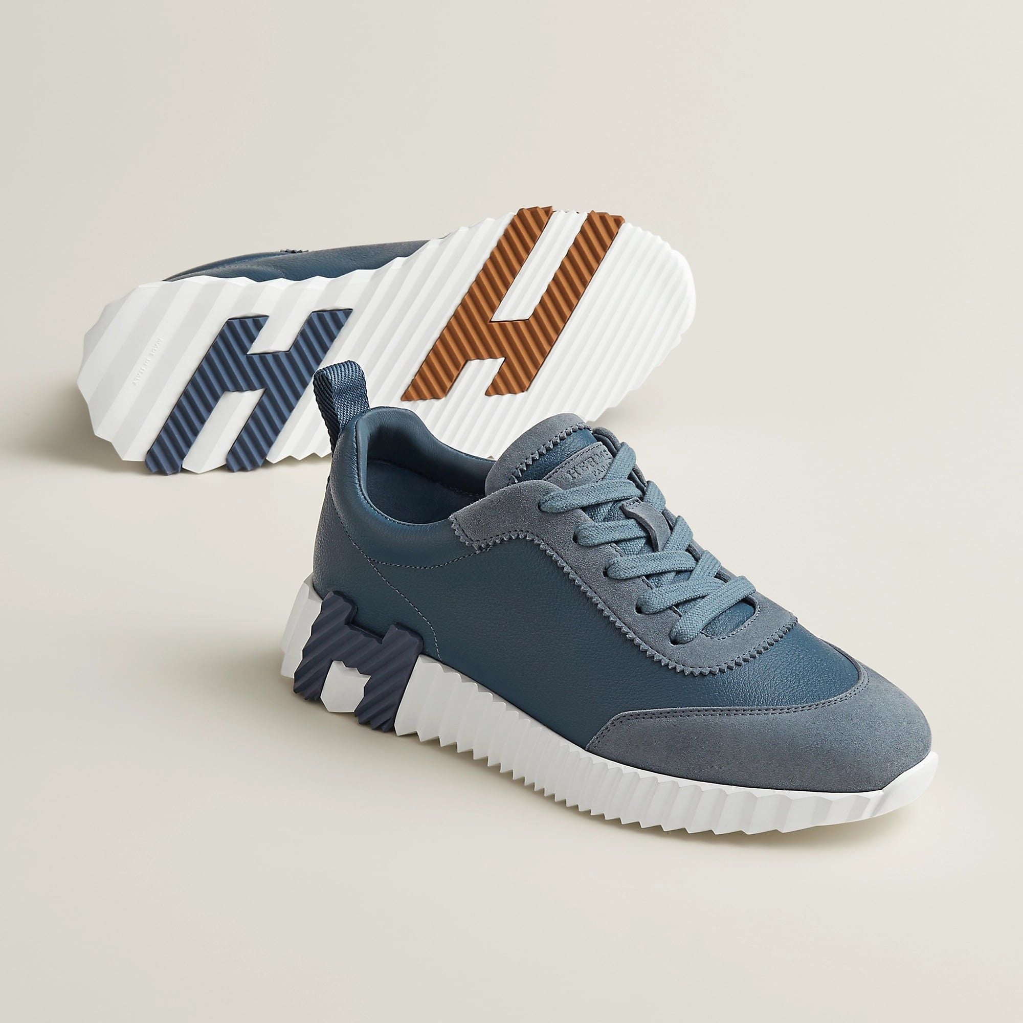  Giày Nữ Hermes Bouncing Sneaker 'Bleu Mer' 