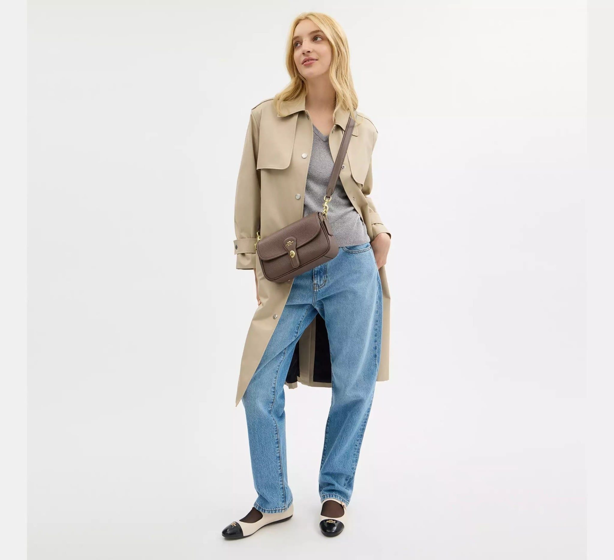  Túi Nữ Coach Hadley Shoulder Bag 'Dark Stone' 